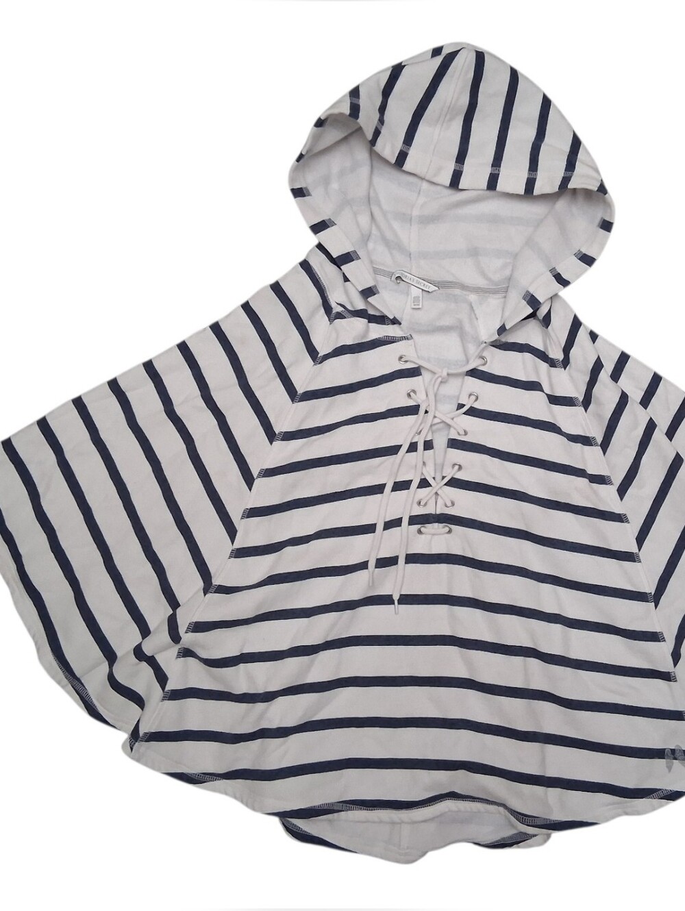 Victoria's Secret Striped Lace-up Hoodie Poncho VGUC Size M